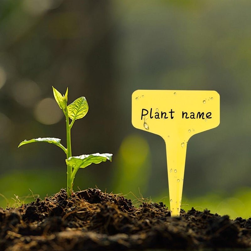Bluckincle Plant Labels, 200pcs Yellow Tags, Waterproof Outdoor Markers, Plastic Signs for Seedlings, Greenhouse Accessories, Vegetable Garden Supplies - Image 3